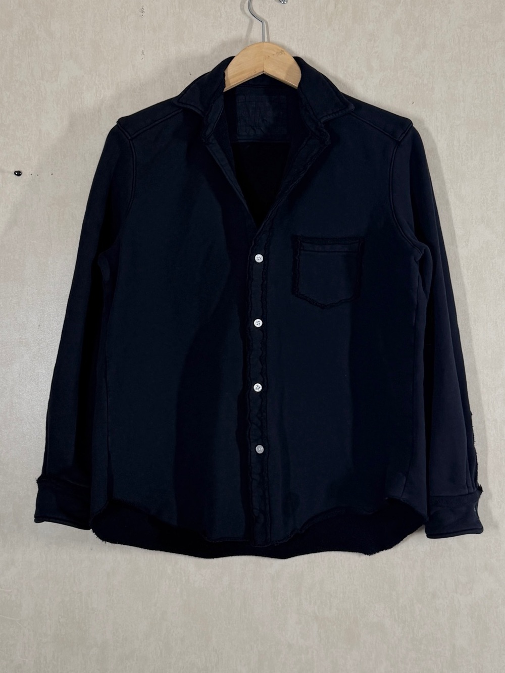 Frank & Eileen LabEileenTf Tee Lab Relaxed Fit Jersey Knit Button Front Black S - Picture 3 of 13
